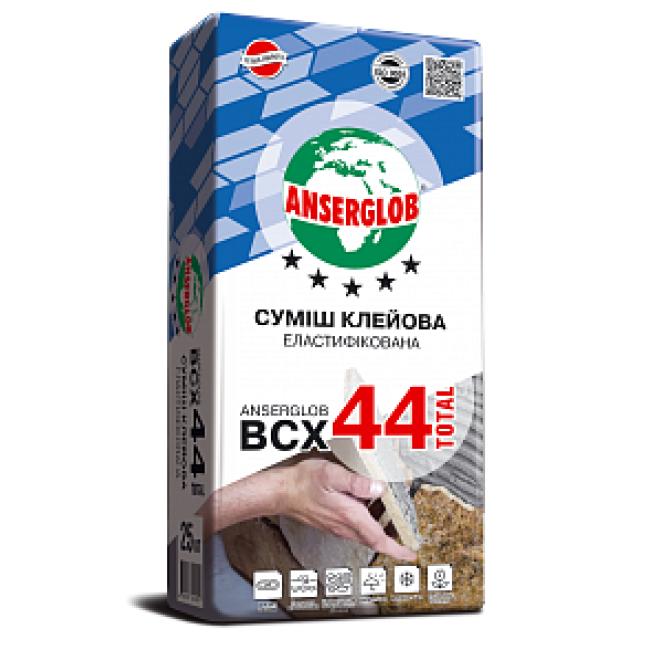 Суміш клейова еластифікована високоеластична "BCX-44" "ANSERGLOB" 25 кг