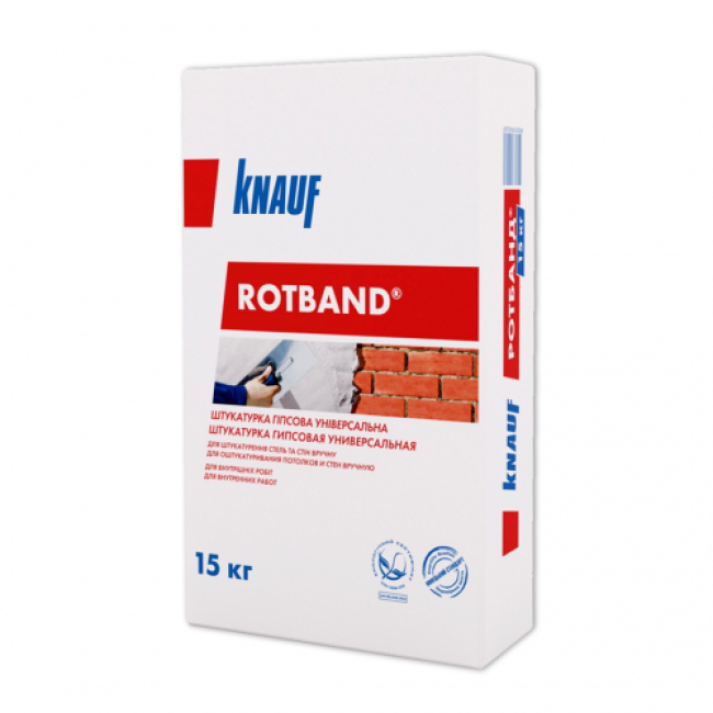 Штукатурка гіпсова універсальна "KNAUF" ROTBAND 15 кг