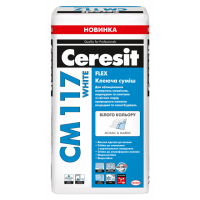Клеюча суміш для мармуру і мозайки "CERESIT" CM 117 WHITE FLEX 25 кг