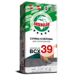 Клейова суміш для теплоізоляції "BCX 39" "ANSERGLOB" 25 кг