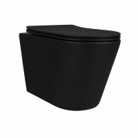 Унітаз підвісний Qtap Scorpio Ultra Quiet безобідковий з сидінням Soft-close MATT BLACK QT14332380AMB