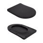 Унітаз підлоговий Qtap Robin Ultra Quiet безобідковий з сидінням Soft-close MATT BLACK QT13226083AMB