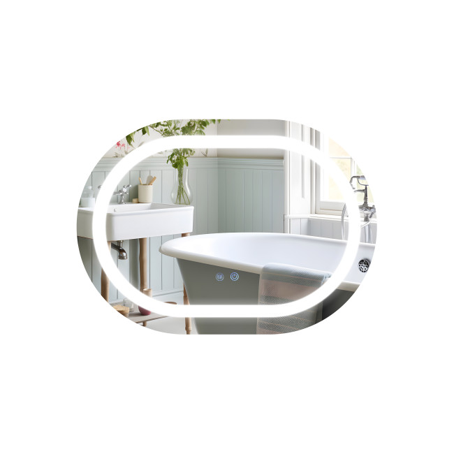 Зеркало Qtap Gemini 650х900 с LED-подсветкой Touch, с антизапотеванием, с диммером, рег. темп. цвета (3000-6500K) QT2578R6590
