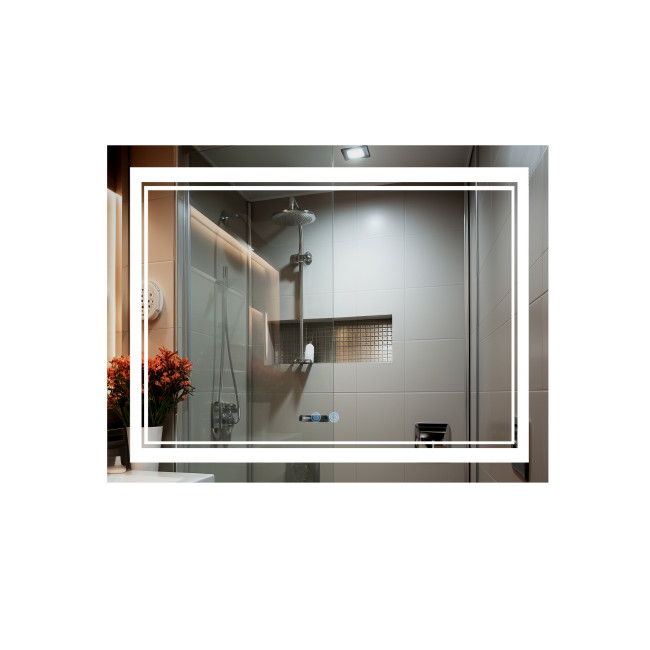 Зеркало Qtap Cardinal (CA1) 1000х800 с LED-подсветкой Touch, с антизапотеванием, с диммером, рег. темп. цвета (3000-6500K) QT0478C10080