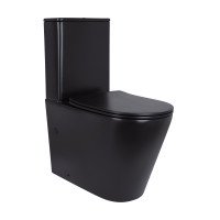 Унітаз підлоговий Qtap Scorpio Ultra Quiet безобідковий з сидінням Soft-close MATT BLACK QT14226088AMB