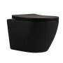 Унітаз підвісний Qtap Robin New Ultra Quiet безобідковий з сидінням Soft-close MATT BLACK QT13332381АSMB