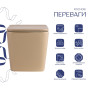 Унітаз підвісний Qtap Tern Ultra Quiet 520×345×325 мм, Beige, з сидінням Slim Duroplast / Soft-close / Quick Release QTTER26SB49001