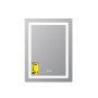 Дзеркало Lidz Kubis (KU2) 600х800 з годинником, з LED-підсвічуванням Touch, з антизапотіванням, з димером, рег. яскравості LDKU600800CL49280
