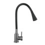 Змішувач для кухні Lidz Aria 015F31 (k35) з гнучким виливом LDARI015F31BGRP49566 Graphite/Black