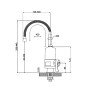 Проточний кран-водонагрівач з гнучким виливом для кухні  Lidz Warm 064  LDWAR064GRE49094 Black/Grey