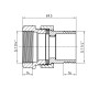 Згін-американка Thermo Alliance Forte 1 1/4"ВЗ нікельований, прямий, під плоску прокладку TAFG190W32
