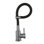 Змішувач для кухні Lidz Aria 015F3 (k35) з гнучким виливом LDARI015F3BGRP49564 Graphite/Black