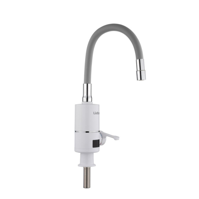 Проточний кран-водонагрівач з гнучким виливом для кухні  Lidz Warm 065  LDWAR065GRE49096 White/Grey