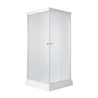 Душовий бокс Lidz Kubis SB90x90.SAT.LOW.FR, скло Frost 4 мм