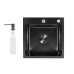 Мийка для кухні інтегрована Lidz Handmade H4545HB Decor Black PVD Honeycomb 2,5/0,5 мм LDH4545HDECBLM49438