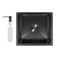 Мийка для кухні інтегрована під стільницю Lidz Handmade H4843B Brushed Black PVD 3,0/1,0 мм LDH4843BRUBLM49440