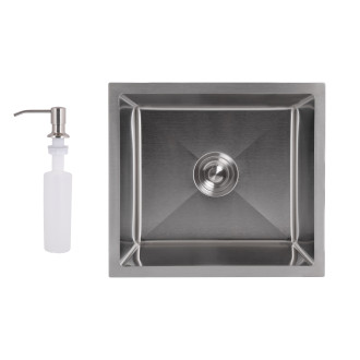 Мийка для кухні інтегрована під стільницю Lidz Handmade H4843 Brushed Steel 3,0/1,0 мм LDH4843BRU49441