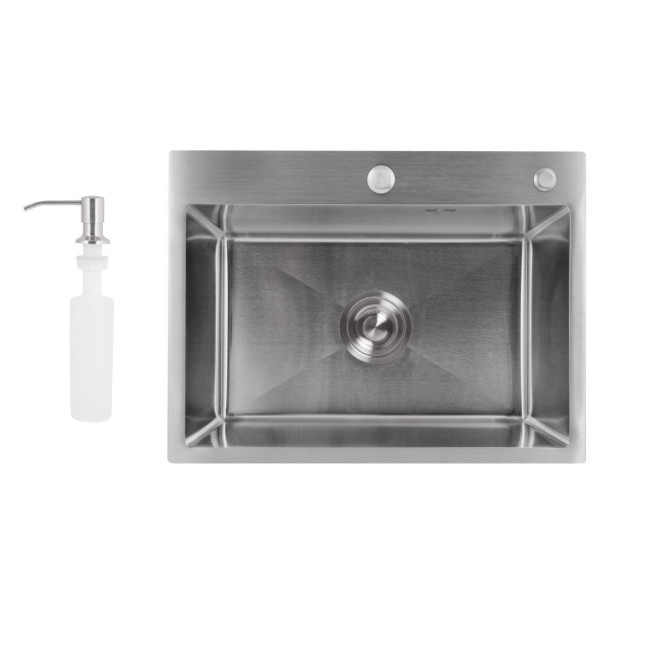 Мийка для кухні інтегрована Lidz Handmade H5843 Brushed Steel 3,0/1,0 мм LDH5843BRU49442