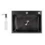 Мийка для кухні інтегрована Lidz Handmade H5843B Brushed Black PVD 3,0/1,0 мм LDH5843BRUBLM49443