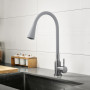 Змішувач для кухні Lidz Aria 015F31 (k35) з гнучким виливом LDARI015F31GGRP49567 Graphite/Grey