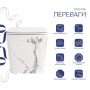 Унітаз підвісний Qtap Tern Ultra Quiet 520×345×325 мм, Marble, з сидінням Slim Duroplast / Soft-close / Quick Release QTTER26MR49002