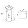 Душовий бокс Lidz Kubis SB90x90.SAT.LOW.GR, скло тоноване 4 мм