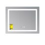 Дзеркало Lidz Kubis (KU2) 1000х800 з годинником, з LED-підсвічуванням Touch, з антизапотіванням, з димером, рег. яскравості LDKU1000800CL49282