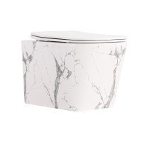 Унітаз підвісний Qtap Tern Ultra Quiet 520×345×325 мм, Marble, з сидінням Slim Duroplast / Soft-close / Quick Release QTTER26MR49002