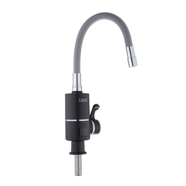 Проточний кран-водонагрівач з гнучким виливом для кухні  Lidz Warm 064  LDWAR064GRE49094 Black/Grey
