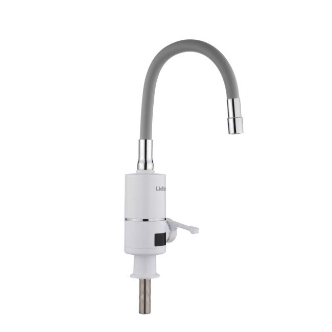 Проточний кран-водонагрівач з гнучким виливом для кухні  Lidz Warm 065  LDWAR065GRE49096 White/Grey