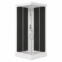 Душевой бокс Lidz Kubis SB90x90.SAT.LOW.GR, стекло тонированное 4 мм
