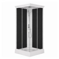 Душовий бокс Lidz Kubis SB90x90.SAT.LOW.GR, скло тоноване 4 мм