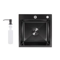 Мийка для кухні інтегрована Lidz Handmade H4545HB Decor Black PVD Honeycomb 2,5/0,5 мм LDH4545HDECBLM49438