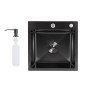Мийка для кухні інтегрована Lidz Handmade H4545HB Decor Black PVD Honeycomb 2,5/0,5 мм LDH4545HDECBLM49438