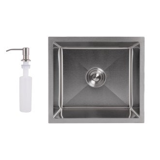 Мойка для кухни интегрированная под столешницу Lidz Handmade H4843 Brushed Steel 3,0/1,0 мм LDH4843BRU49441