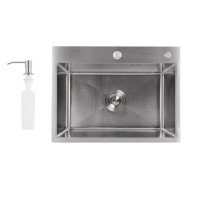 Мийка для кухні інтегрована Lidz Handmade H5843 Brushed Steel 3,0/1,0 мм LDH5843BRU49442