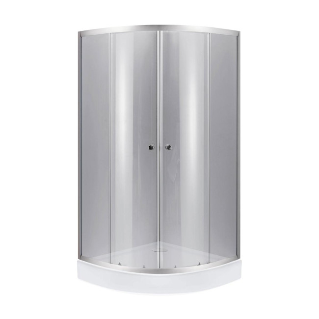 Lidz Набор: Душевая кабина Latwa SC90x90.SAT.LOW.DGR, полукруглая, стекло тонированное 4 мм + Душевой поддон Kapielka ST90x90x14