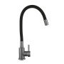 Змішувач для кухні Lidz Aria 015F3 (k35) з гнучким виливом LDARI015F3BGRP49564 Graphite/Black