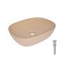Раковина накладна Qtap Aquarius 470x380x120 мм, Beige, прямокутна, з донним клапаном QTAQA188SB49781