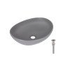 Раковина накладна Qtap Dove 415x340x140 мм, Stone grey, овальна, з донним клапаном QTDOV188SG49783