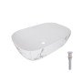 Раковина накладна Qtap Robin 600x390x150 мм, Marble, прямокутна, з донним клапаном QTROB188MR49788