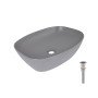 Раковина накладна Qtap Cardinal 500х380х140 мм, Stone grey, прямокутна, з донним клапаном QTCAR188SG49824