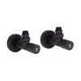 Комплект кранів Thermo Alliance Standart 1/2" З для рушникосушарки кутовий чорний SF395W15B