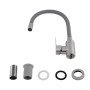 Змішувач для кухні Brinex Pure 015F3 з гнучким виливом   Nickel/Grey BRIPUR015F3NKG