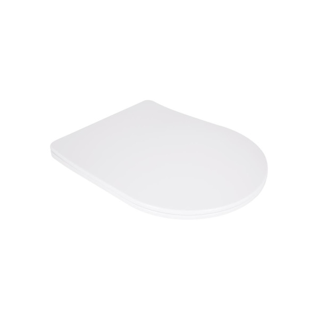 Сидіння для унітаза підлогового (Grand) 560×363×30 мм, White, з мікроліфтом, Slim Duroplast, Quick Release QT26228301W3 Qtap