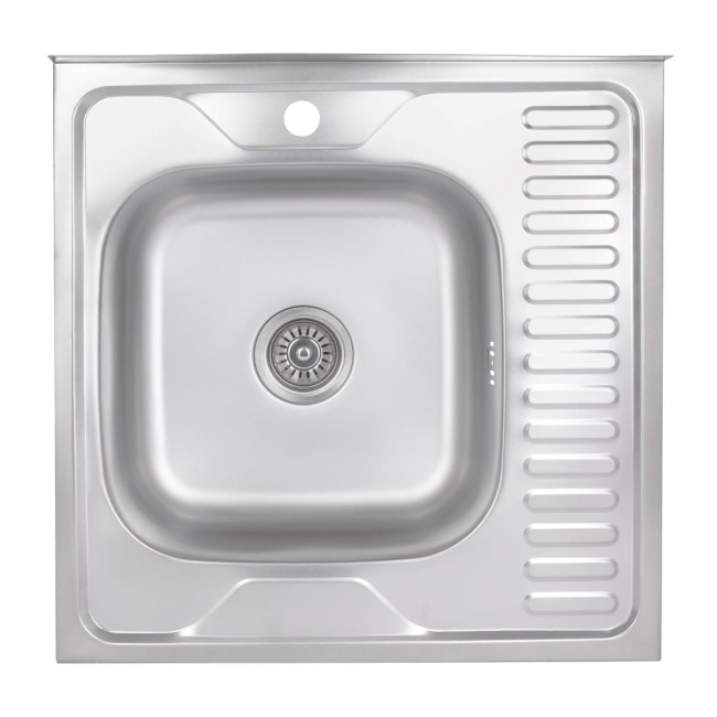 Кухонна мийка Brinex 6060-L 0,6 мм Satin (BRIN6060LSAT06)