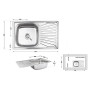 Кухонна мийка Brinex 7848 0,8 мм Satin (BRIN7848SAT08)