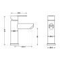 Змішувач для раковини Brinex Pure 001F низький  Gunmetal Black BRIPUR001FGRP