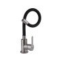 Змішувач для кухні Brinex Pure 015F3 з гнучким виливом   Nickel/Black BRIPUR015F3NKB