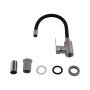 Змішувач для кухні Brinex Pure 015F3 з гнучким виливом   Nickel/Black BRIPUR015F3NKB